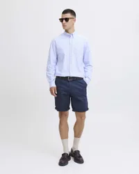 Bermuda chino blu in cotone elasticizzato