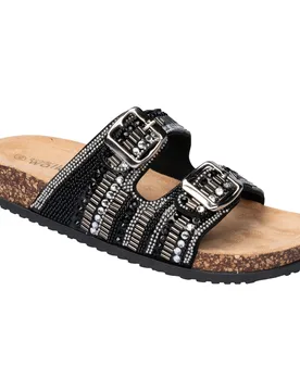 Glitzer-Pantolette „Gritt“ 38 schwarz - wonderwalk - FashionsVida
