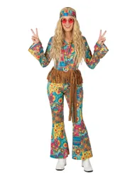 Er Jahre Hippie Damenkostüm Sixties bunt - female