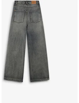 Vaquero ancho de mujer de tiro alto con efecto desgaste - Scalpers - FashionsVida
