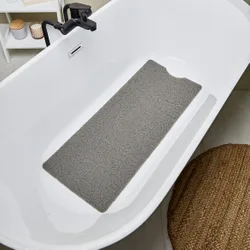 Badewannenmatte Luffa Struktur grau