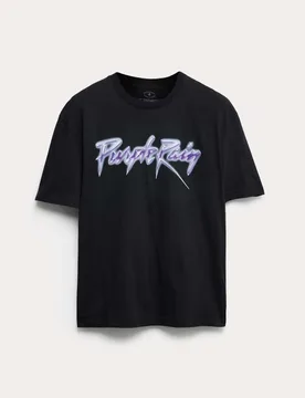 Pure Cotton Purple Rain Graphic T-Shirt Black male - M&S - FashionsVida