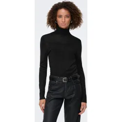 Jersey ajustado de cuello alto de mujer