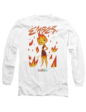 Elemental Ember Fire Long Sleeve T-Shirt, White - White - Size: L - Disney - FashionsVida