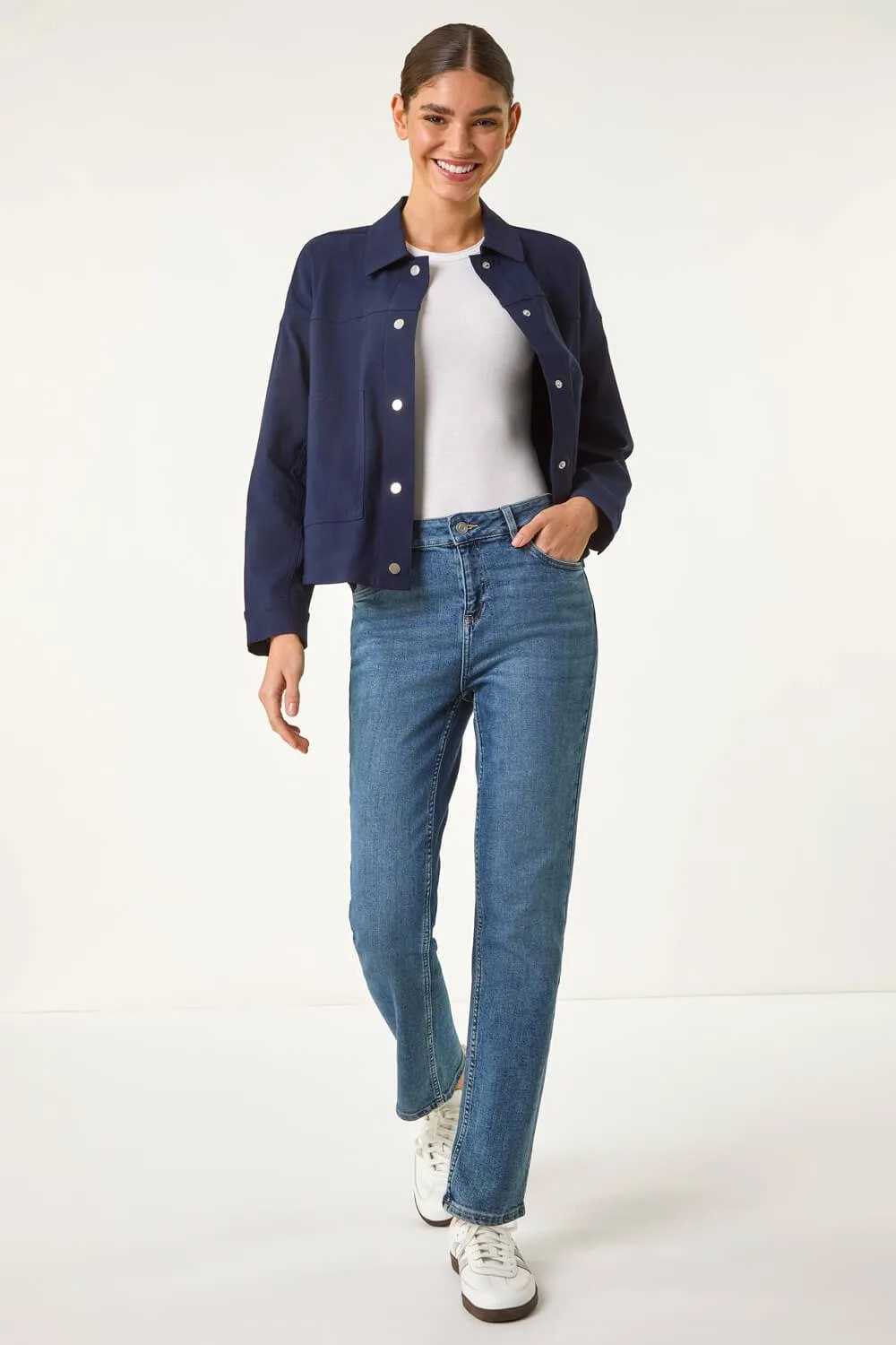 Patch Pocket Jacket - Navy - Size: 20 - Roman - FashionsVida