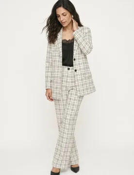 Chess Blazer Jacket in White and Black - 8 - Lily and Lionel London Limited - FashionsVida