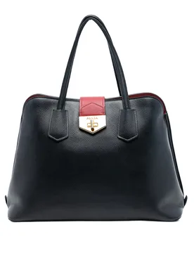 Saffiano Cuir Convertible Top Handle Bag - Prada - FashionsVida