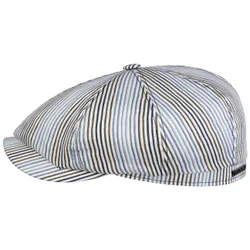 Hatteras Fresh Stripes Flat Cap by - white-blue - Size: S (54-55 cm)