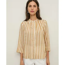 Blusa de mujer de cuello mao a rayas