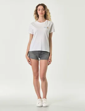 T-shirt bianca in cotone con scritta ricamata I need a toy not a boy - MC2 SAINT BARTH - FashionsVida