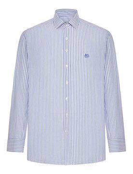 Camicia in cotone seersucker a righe