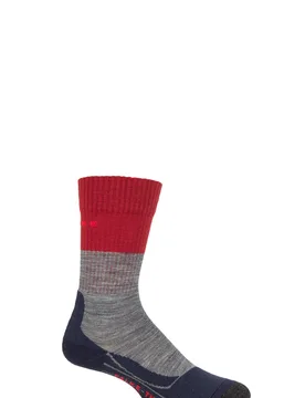 Mens 1 Pair TK2 Medium Volume Ergonomic Cushioned Trekking Socks Grey 5.5-7.5 - Grey - Size: 5.5-7.5 Mens - Falke - FashionsVida