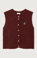 GILET COURT M COL ROND BOUTONNE female