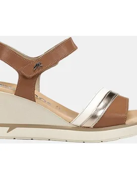 Sandalia de mujer en piel con cierre velcro - Fluchos - FashionsVida