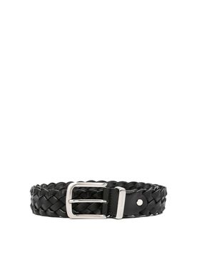 Cintura in pelle intrecciata nera