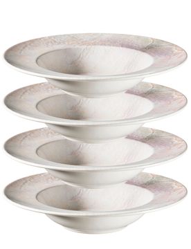 Pastateller-Set, Steinzeug Aquarellia