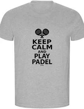 Keep Calm And Play Padel Eco Short Sleeve T-shirt Heather Grey 3XL - Kruskis - FashionsVida