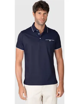 Polo de hombre de manga corta con detalles a contraste - Massana - FashionsVida