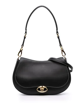 Medium Leather Ohval Flap Bag - Valentino - FashionsVida