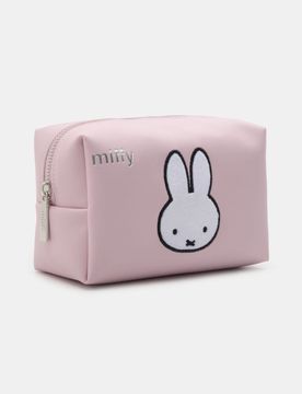 Beauty case con ricamo Miffy - rosa pastello