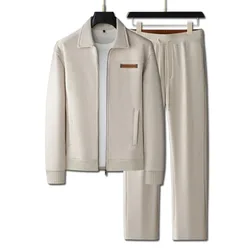 Ultra-fine and soft winter high-end casual sports suit two-piece set for men