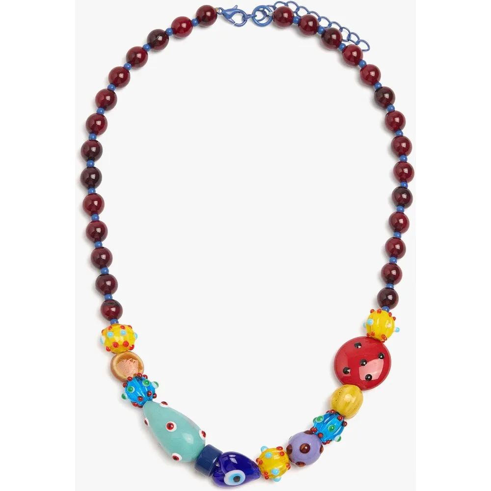Collar corto de cuentas con piedras decorativas - Parfois - FashionsVida