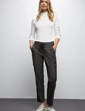 Karierte Cargo Hose female Braun - Street One - FashionsVida