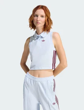 POLO TOP L Crystal Sky / Maroon - Adidas - FashionsVida