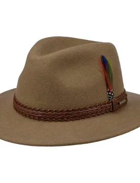 Harwood Traveller Wool Hat by - light brown - Size: S (54-55 cm) - Stetson - FashionsVida
