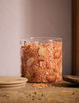 Barattolo in vetro per alimenti con motivo autunnale e coperchio - clear