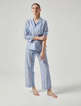 Pijama largo de tela estampado de mujer - Kiff-Kiff - FashionsVida