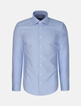 Slim Business Hemd Struktur Blau 45 - Seidensticker - FashionsVida
