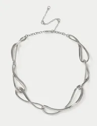 Entwined Collar Necklace Silver female