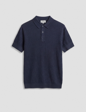 Polo a costine uomo blu
