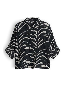 Blusa camisera FADENA LEAVES negro 44