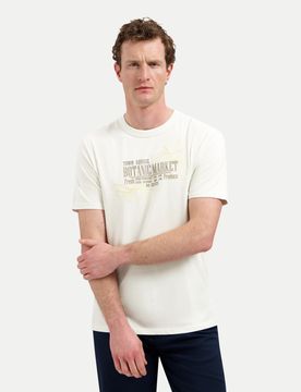 T-Shirt mit Rundhals Ausschnitt Weiß XXL