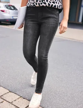 Street One Mid Waist Skinny Leg Jeans im Skinny Fit female Schwarz