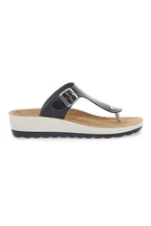 Ciabatte Infradito nere con plantare anatomico zeppa 42H593C da Donna Pittarello 37