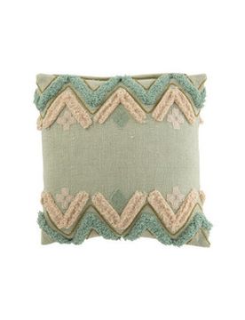 Kissen Coussin Zigzag Carre Cot Bleu (45x45x45cm) 45x45 Cm