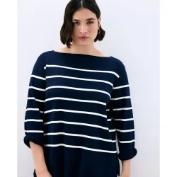 Jersey de mujer cuello barco rayas