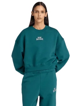 Fleece Damen Sweatshirts - Grün - Größe L - Baumwoll-Jersey Green L - New Balance - FashionsVida