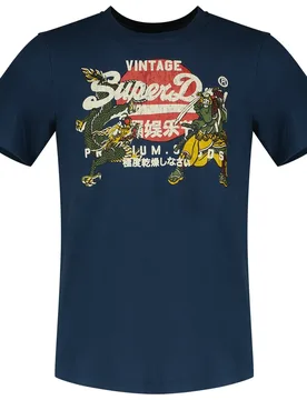 T-shirt à Manches Courtes Vl Tokyo Relaxed Fit Blue Bottle M - Superdry - FashionsVida