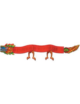 Chinesischer Drache Wanddeko Neujahr bunt 1,8m