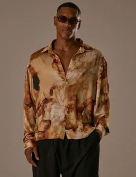 Camisa de manga larga con botones y bolsillo con parche bordado de marca para hombre, para primavera y verano - Shein - FashionsVida