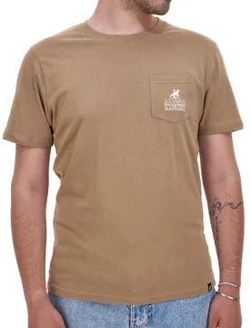 T-shirt marrone con taschino e logo U.S. Grand Polo US51617M XL - U.S.GRAND POLO - FashionsVida