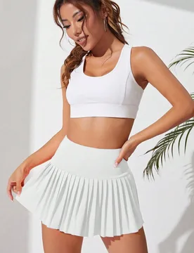 Falda pantalón deportiva con pretina ancha y pliegues, falda de tenis, falda deportiva - Shein - FashionsVida