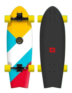Surfskate Fish 31.5´´ Vortex 2.0 Yellow / Red 9.75 Pouces unisex