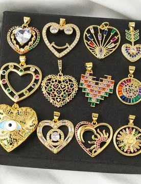 Juya 18K Real Gold Plated Luxury Creative Greek Evil Eye Love Heart Charms For DIY Valentine's Mother's Day Jewelry Making - Aliexpress - FashionsVida