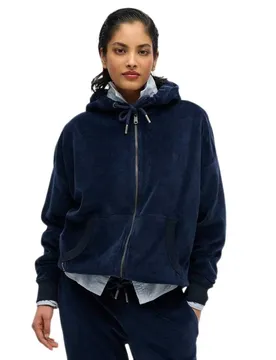 Felpa Con Zip Velour Richest Navy S
