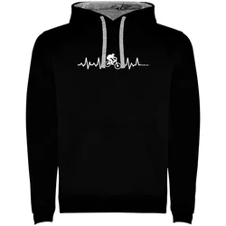 Felpa Con Cappuccio Mtb Heartbeat Two-colour Black / Grey